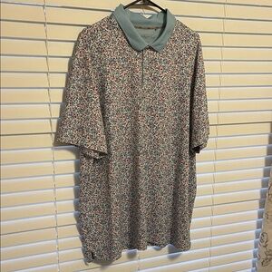 Walter Hagen Men's Light Blue Golf Polo Shirt with Floral pattern